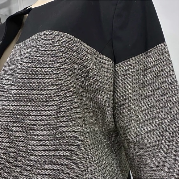 Calvin Klein Open Front Long Topper Coat with Metallic Detail. - Picture 7 of 9